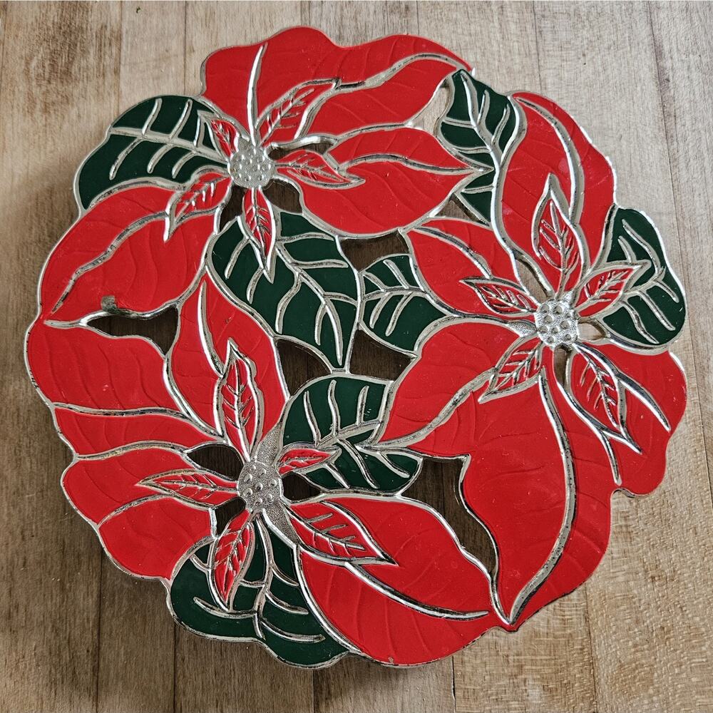 Holiday Collection Poinsettia Trivet Wm. A. Rogers by Oneida - NEW -
